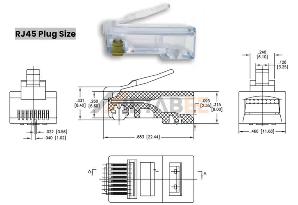 RJ45 Plug Size