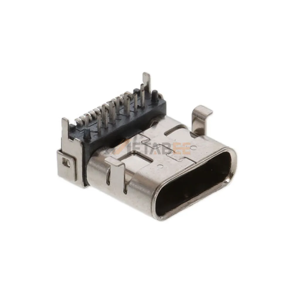 USB 2.0 Type C Receptacle, 24 Pin, 480 Mbps, PCB Mount, Right Angle