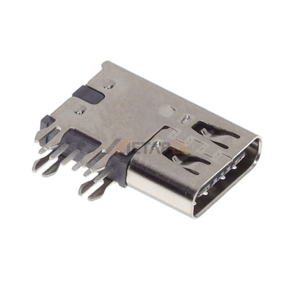 USB 2.0 Type C Receptacle, 24 Pin, 480 Mbps, Upright