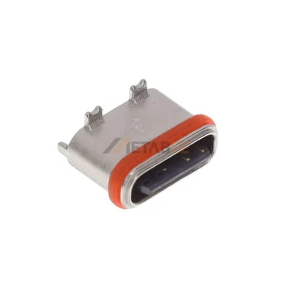 USB 2.0 Type C Socket Connector , 24 Pin, 480 Mbps, Vertical, Waterproof