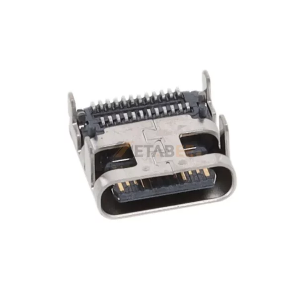 USB 4.0 Female Receptacle Connector, Type C, 40Gbps, 24 Pin, PCB Mount, SMT, R/A