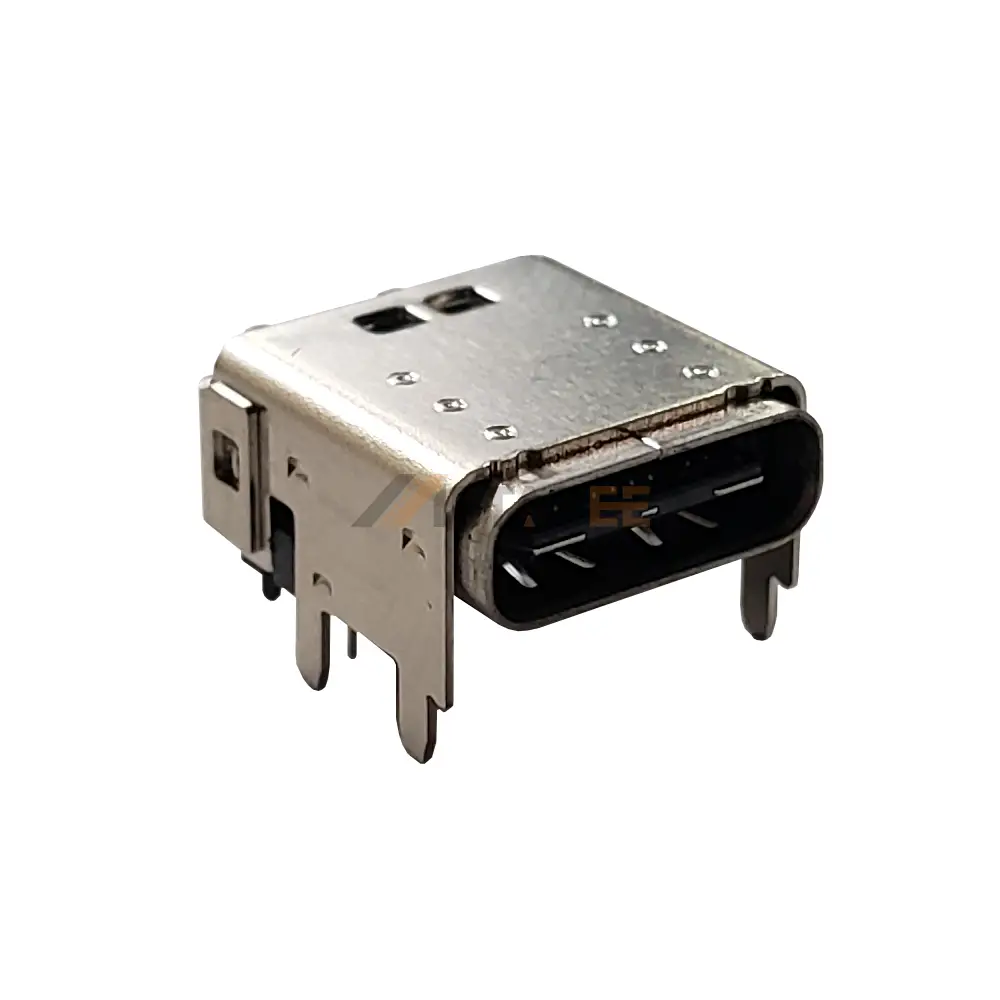 USB 4.0 Gen 3 Type C Receptacle, 40Gbps, 24 Pin, PCB Mount, Through Hole, RA