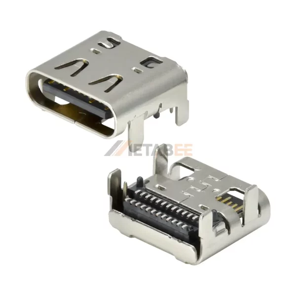 USB 4.0 Receptacle, Type C, 24 Pin, 40Gbps, PCB Surface Mount, RA