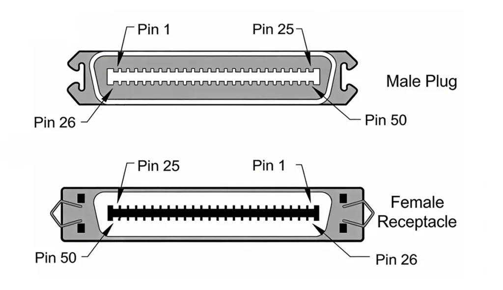 Pinout of CN50 SCSI Connectors