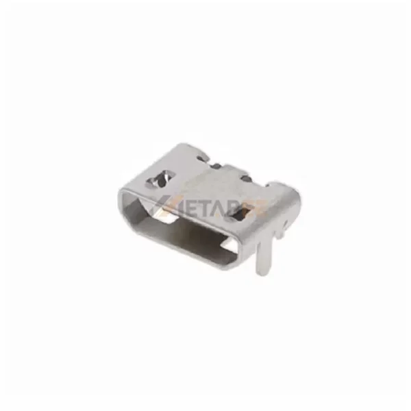 USB 2.0 Micro-B Receptacle, 5 Pin, SMT, Right Angle