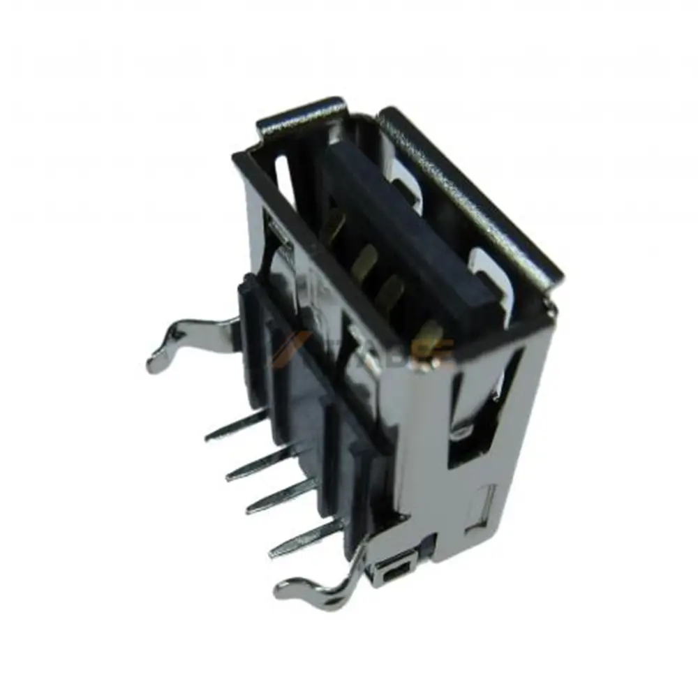 USB 2.0 Type A Female Connector, 4 Pin, PCB Thru-Hole, RA