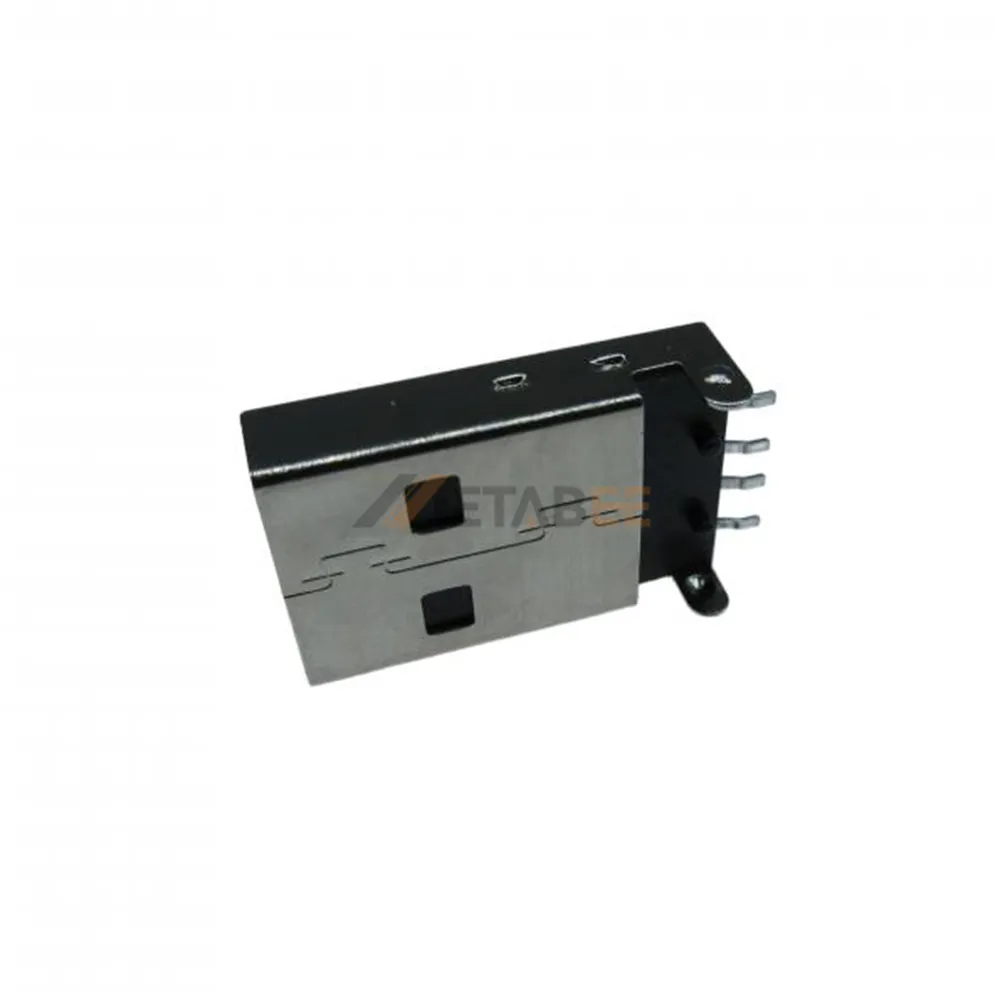 USB 2.0 Type A Male Connector, 4 Pin, Solder, RA