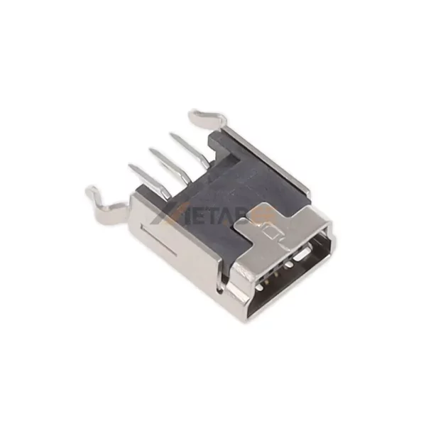 Vertical Mini USB 2.0 Type-B Jack, 5 Pin, PCB Thru-Hole
