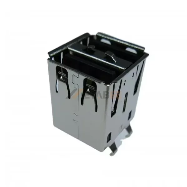 Vertical USB-A 2.0 Jack, 8 Pin, Dual Port, Thru-Hole