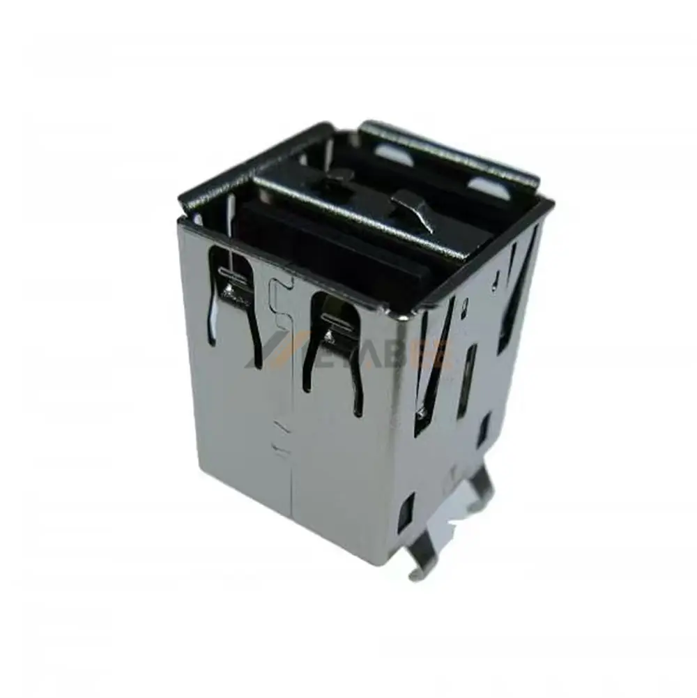 Vertical USB-A 2.0 Jack, 8 Pin, Dual Port, Thru-Hole