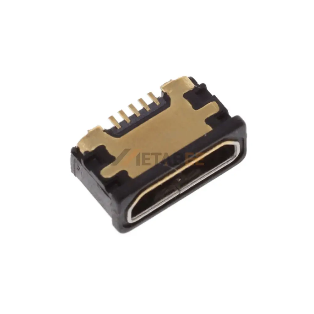 Waterproof Micro USB 2.0 Connector, Type-B Receptacle, 5 Pin, SMT, RA