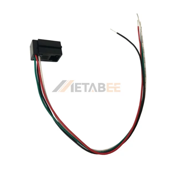 616E 4P4C RJ9 Female Telephone Wired Lead Connector, Panel Mount, Black Housing, Right Angle