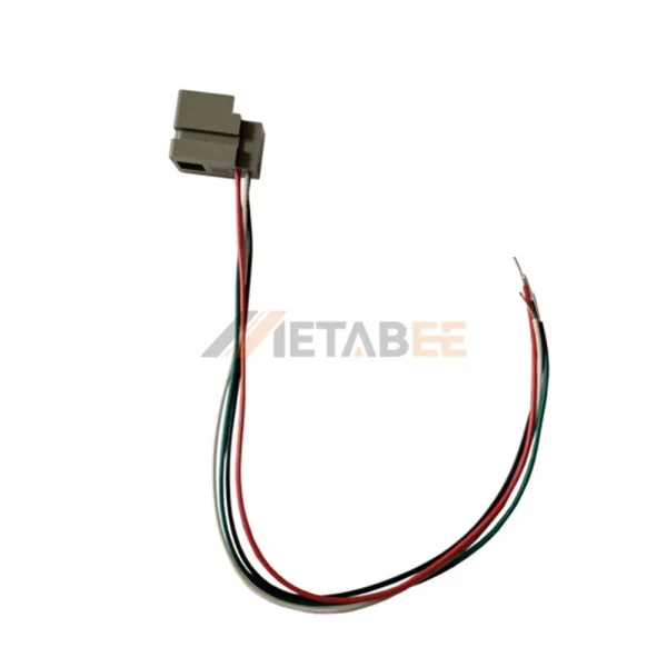 616M 4P4C Telephone Handset Modular Jack with Wire Leads, Panel Mount, Grey Housing