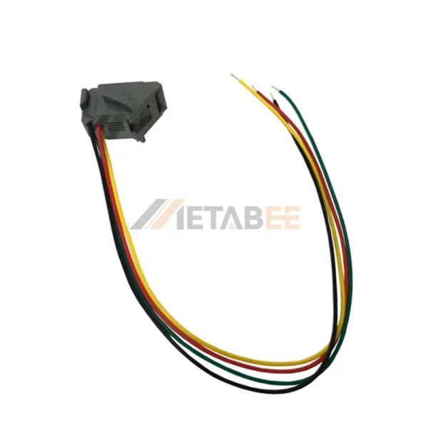 616W 4 Wire RJ9 Telephone Jack 4P4C Female Connector, Panel Mount, Stranded Wire, Grey Housing