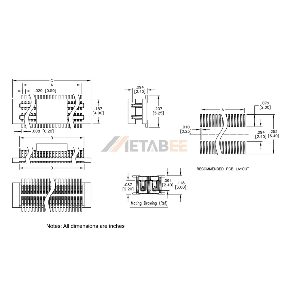 0.5 mm Pitch SMT Board to Board Connector, Plug, Vertical