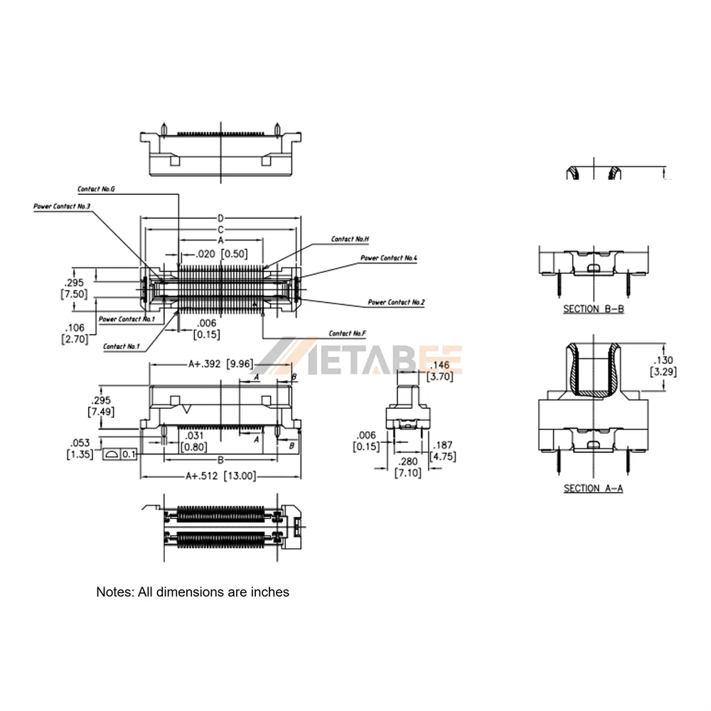 0.5mm Fine Pitch Board to Board Connector, Plug, SMT, 7.49mm Height