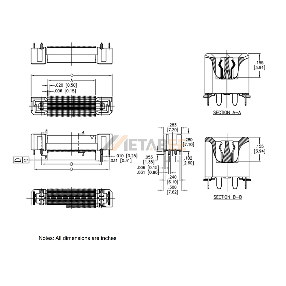 0.5mm Fine Pitch Board to Board Socket, SMT, 7.1mm Height