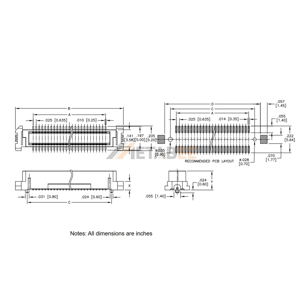 0.635mm Pitch Stacking Board to Board Plug, SMT