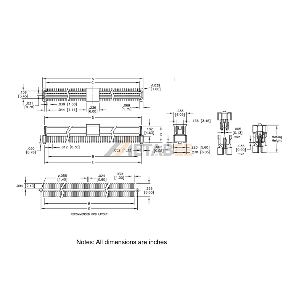 1.0mm Pitch Board to Board Female Connector, Vertical Surface Mount