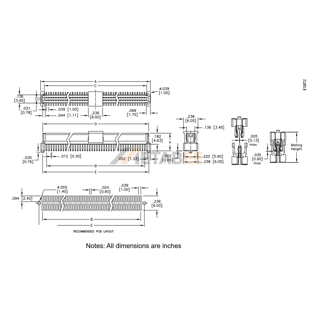 1.0mm Pitch Board to Board Socket, SMT, Vertical