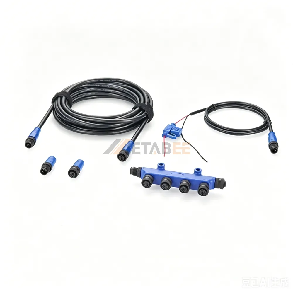 NMEA 2000 Backbone Starter Kit for Garmin, Simrad & Lowrance, Drop Cable, 4-Way Tees & Terminators