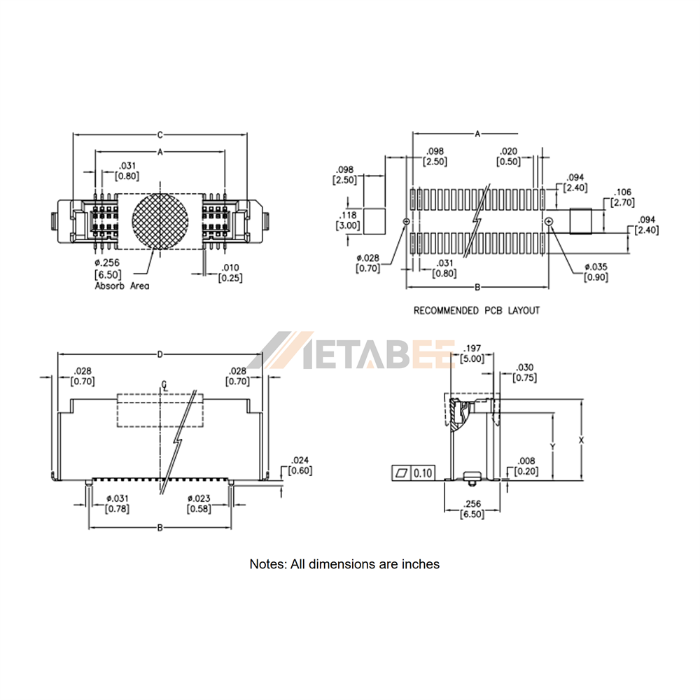 0.8mm Pitch Board to Board Socket, SMT, Dual Row