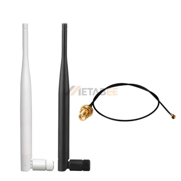 2.4/5.8 GHz Swivel Rubber Duck Antenna for ISM and WLAN, RP-SMA Male