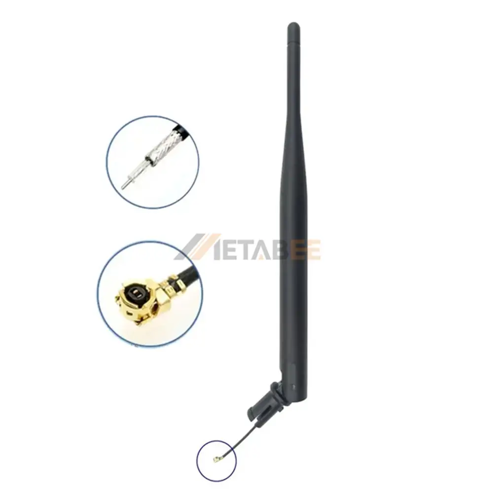 3dBi Rubber AM FM Radio Antenna, IPEX 1