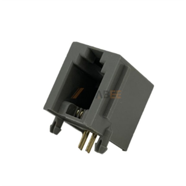 1 Port 4P4C RJ9 Jack Female Connector, Unshielded, Through Hole, Right Angle, Tab-Up, No LED