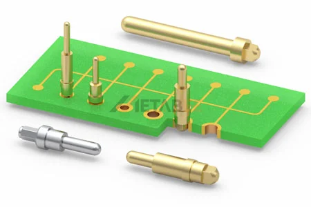Press-fit pogo pins designed for solder-free installation and secure mechanical mounting
