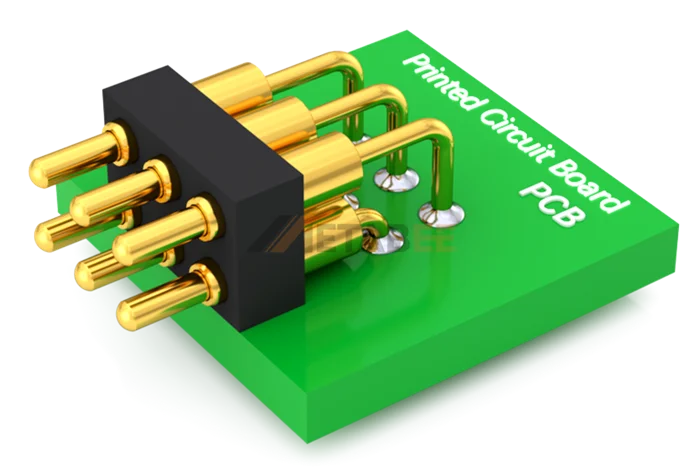 Right-angle pogo pins with 90-degree contact orientation for side connection applications
