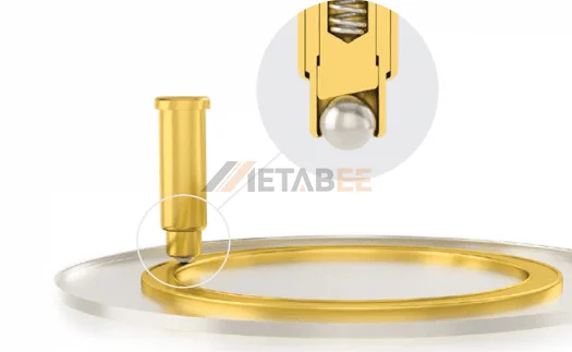 Rolling pogo pins with rotating contact tips designed for reduced friction and repeated movement