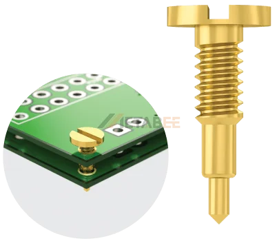 Threaded pogo pins with screw mounting structure for secure mechanical installation