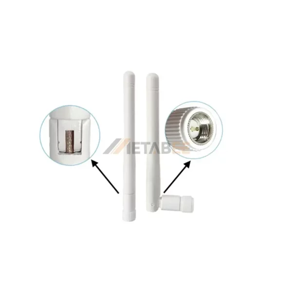 White 5G4G 2dBi Wideband Rubber Antenna with SMA Male 1