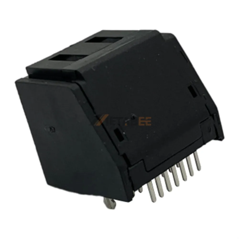 Dual Port SATA 7+7 14-Pin Data Receptacle, Thru Hole, R/A