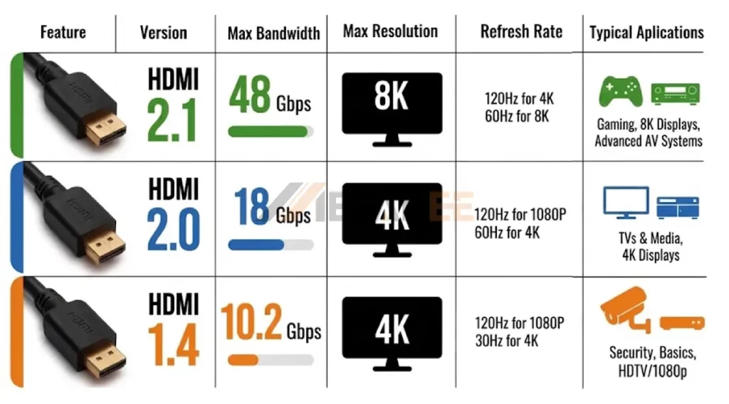 HDMI 1.4 vs. 2.0 vs. 2.1 Key Differences Explaine01
