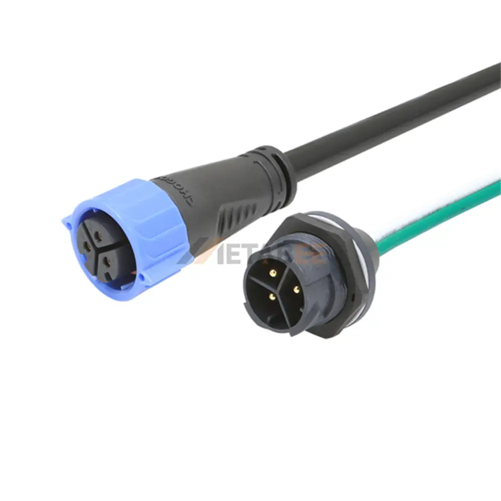 3 Pin Circular Electric Power Charger, Push Lock, IP67
